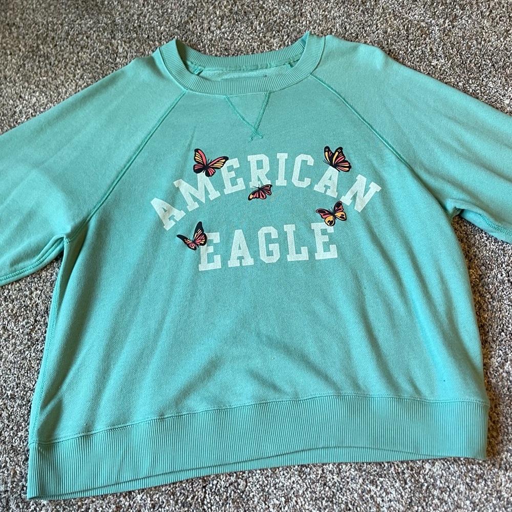 Green butterfly sweatshirt